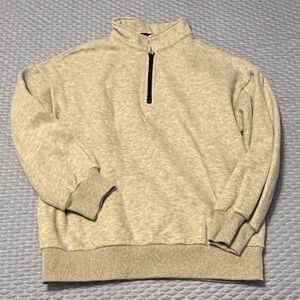Women's Light Gray Half-Zip Sweatshirt